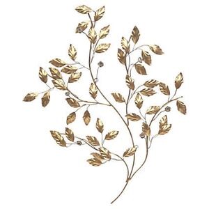 Italian Gilt Tole  Wall Hanging 42 x 30 Branch Leaf Sculpture